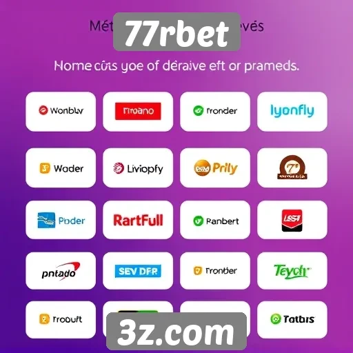 Métodos de pagamento disponíveis no 77rbet